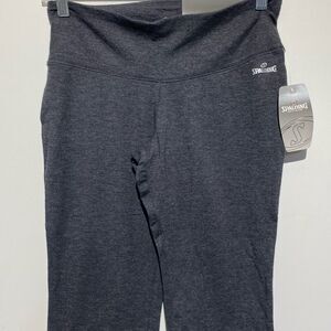 Spalding Women's Charcoal Heather True To The Game Yoga Crop Leggings Small NWT